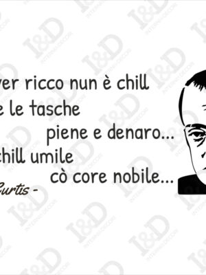 Frase adesiva Totò-‘O ver ricco nun è…-adesivo murale