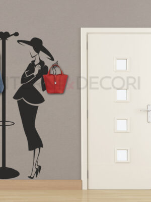 Adesivo murale appendiabiti "DONNA VINTAGE"