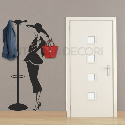 Adesivo murale appendiabiti "DONNA VINTAGE"