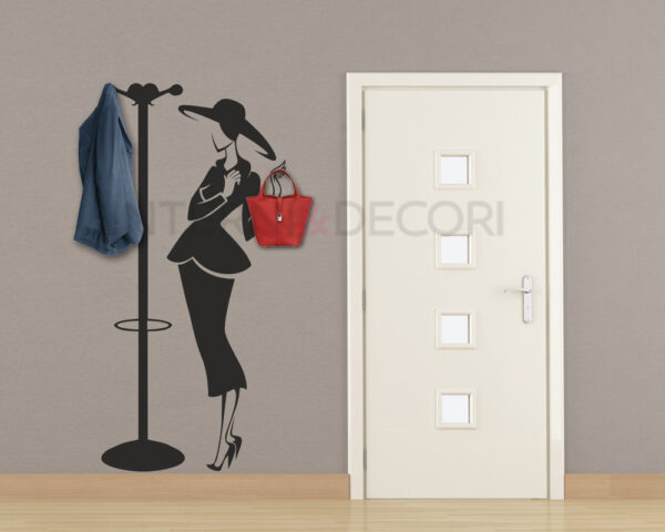 Adesivo murale appendiabiti "DONNA VINTAGE"