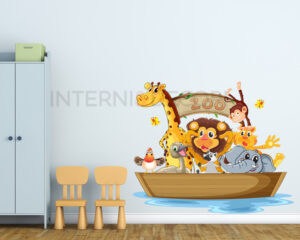 Adesivo da parete animali "SULL'ARCA DI NOÉ"