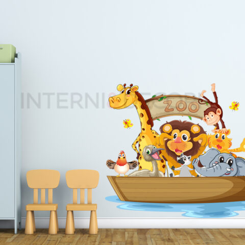 Adesivo da parete animali "SULL'ARCA DI NOÉ"