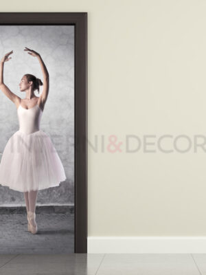 Decorazione adesiva porte ballerina "PASSO DI DANZA"