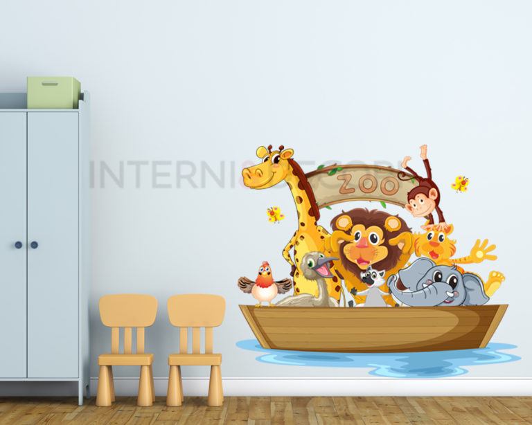 Adesivo da parete animali "SULL'ARCA DI NOÉ"