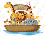 Adesivo da parete animali "SULL'ARCA DI NOÉ"