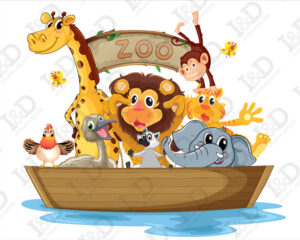 Adesivo murale bambini-sull’arca di Noè