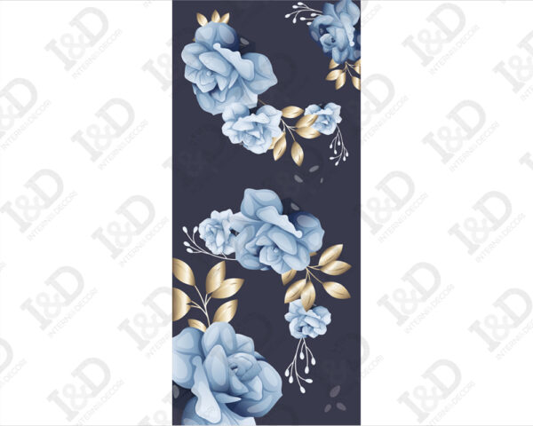 Decorazione adesiva porte "FIORI E FOGLIE D'ORO"