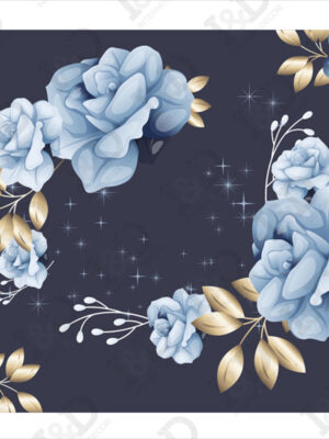 Adesivo per pavimenti-rose con foglie dorate