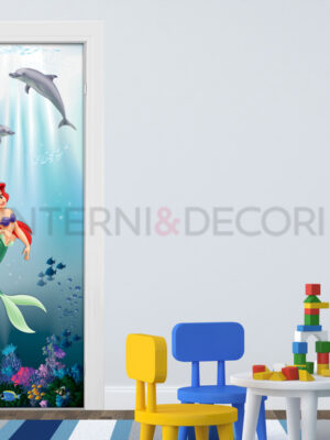 Decoro porta Sirenetta "ARIEL IN FONDO AL MAR"