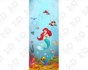 Adesivo per porte bimbi-una sirenetta felice-decoro per porte