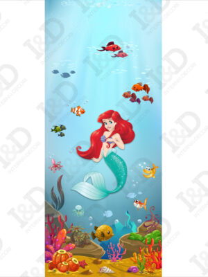 Adesivo per porte bimbi-una sirenetta felice-decoro per porte