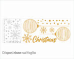 Decorazione per vetrine Merry Christmas "PALLINE E FIOCCHI"