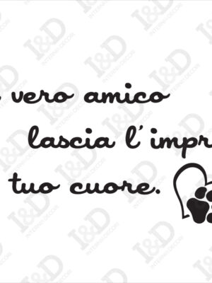 Adesivo murale animali-Un vero amico…-frase adesiva