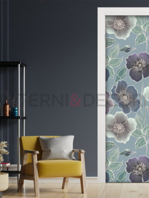 Decoro per porte "SFONDO CON FIORI STILIZZATI"