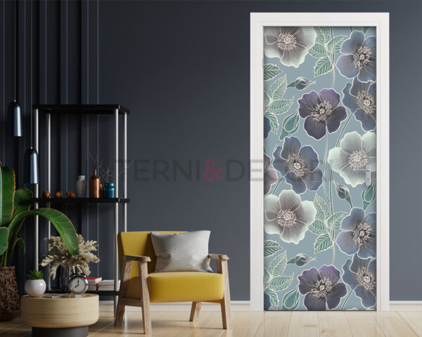 Decoro per porte "SFONDO CON FIORI STILIZZATI"