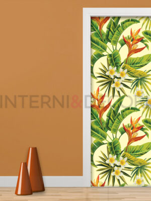 Decorazione adesiva per porte "FIORI ESOTICI"