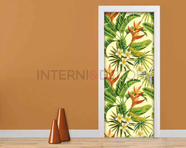 Decorazione adesiva per porte "FIORI ESOTICI"