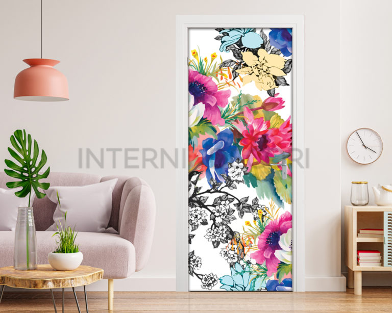 Decorazione adesiva per porte "FANTASIA DI FIORI"