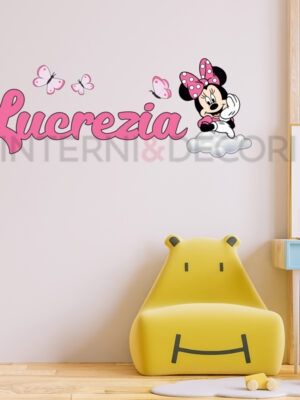 Adesivo da parete Disney con nome "MINNIE SU NUVOLA"
