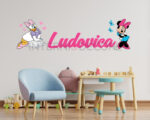 Adesivo da parete Disney con nome "MINNIE E PAPERINA"