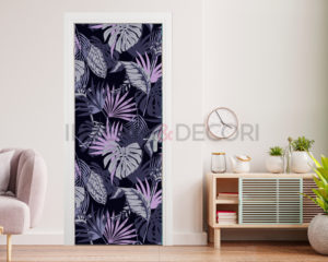 Adesivo per porte-sfondo con foglie