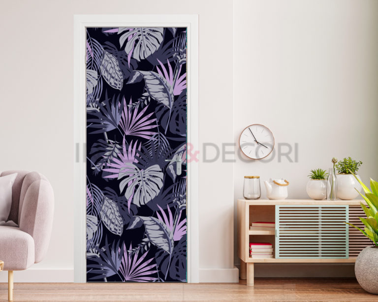 Decorazione adesiva per porte "SFONDO CON FOGLIE"