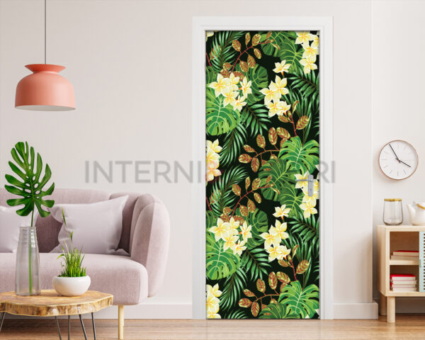 Decoro per porte "SFONDO CON PIANTE TROPICALI"