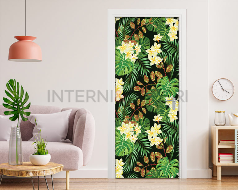Decoro per porte "SFONDO CON PIANTE TROPICALI"