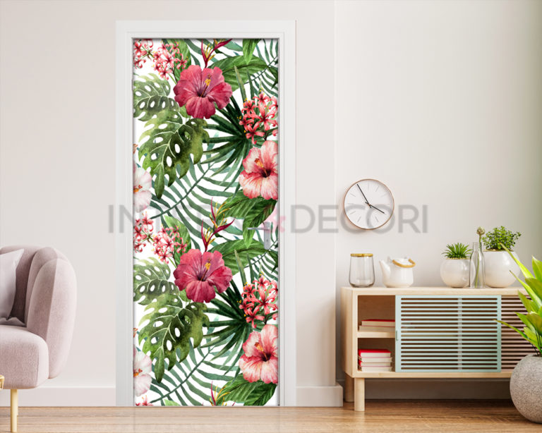 Decoro per porte "FIORI DI IBISCUS VIOLA"
