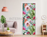 Decorazione adesiva per porte "FIORI E CACTUS"