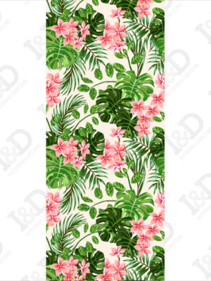 Foglie tropicali e fiori rosa-adesivo p