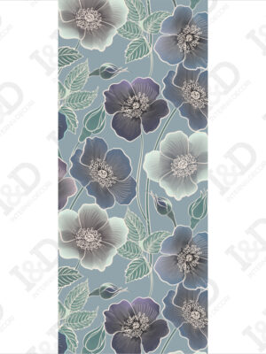 Sfondo con fiori-adesivo per porte-