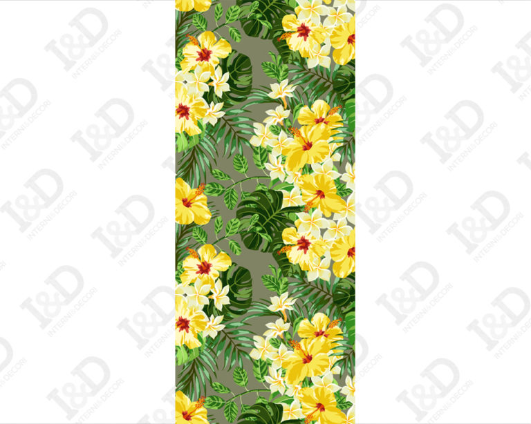 Decorazione adesiva per porte "IBISCUS GIALLI"