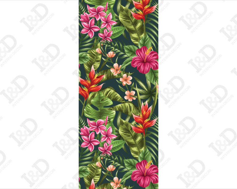 Adesivo per porte natura "FIORI TROPICALI"