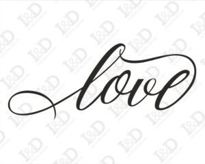 Adesivo da parete scritta love