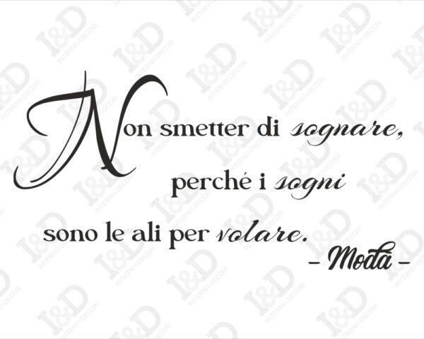 Adesivo da parete frase Modà "COME L'ACQUA DENTRO IL MARE"