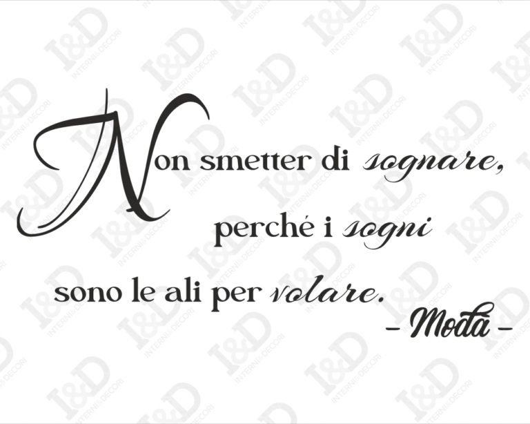 Adesivo da parete frase Modà "COME L'ACQUA DENTRO IL MARE"