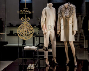 Adesivo vetrina Natale "MERRY CHRISTMAS CON PALLINA"