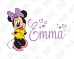 Adesivo da parete Disney con nome "MINNIE CON CUORI"