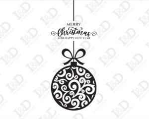 Adesivo per vetrine-merry christmas con pallina