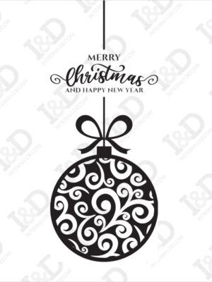 Adesivo per vetrine-merry christmas con pallina