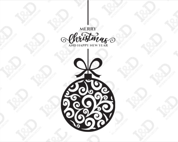 Adesivo vetrina Natale "MERRY CHRISTMAS CON PALLINA"