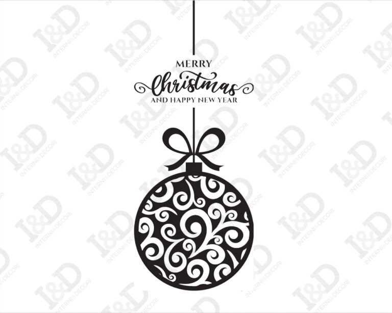 Adesivo vetrina Natale "MERRY CHRISTMAS CON PALLINA"