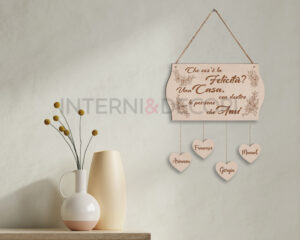 Targa in legno- Che cos'è la felicità?-incisione e taglio laser