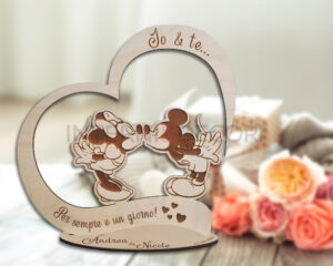 Cuore in legno Minnie "IO E TE, PER SEMPRE"