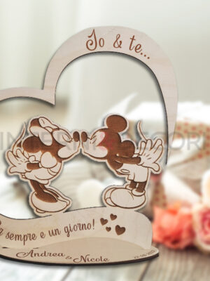 Cuore in legno Minnie "IO E TE, PER SEMPRE"