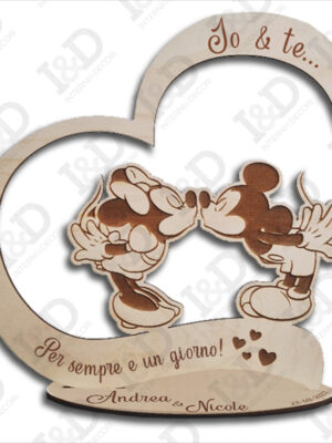 Cuore in legno Minnie-Io e te, per sempre