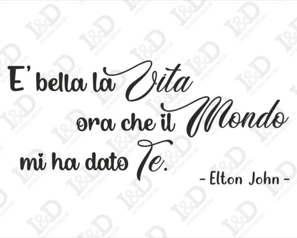Adesivo da parete frase canzone Elton John "YOUR SONG"