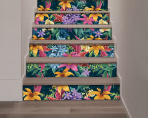 Decori per scale "FIORI VARIOPINTI"