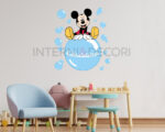Adesivo da parete Topolino con nome "VOLANDO SU UNA BOLLA"